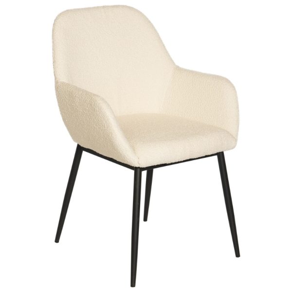 Krémově bílá čalouněná jídelní židle Somcasa Mia  - Výška84 cm- Šířka 58