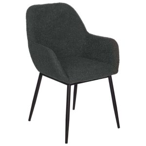 Tmavě šedá čalouněná jídelní židle Somcasa Mia  - Výška84 cm- Šířka 58