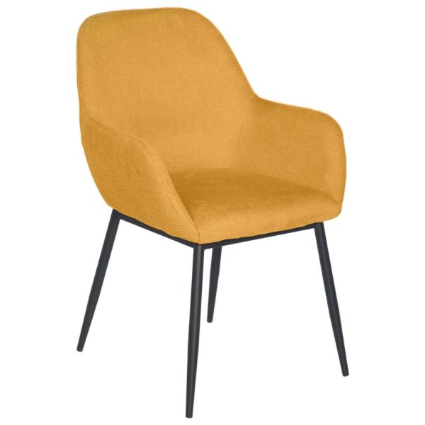 Žlutá čalouněná jídelní židle Somcasa Isabella  - Výška84 cm- Šířka 58