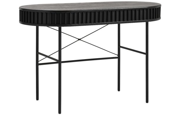 Černý dubový pracovní stůl Unique Furniture Siena 120 x 60 cm  - Výška75 cm- Šířka 120 cm