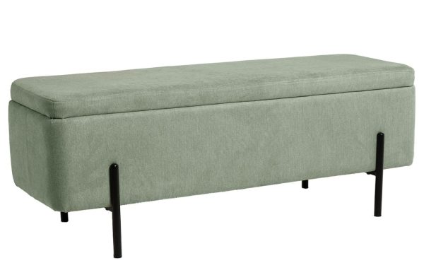 Zelená čalouněná lavice Somcasa Viena 120 cm s úložným prostorem  - Výška46 cm- Šířka 120 cm