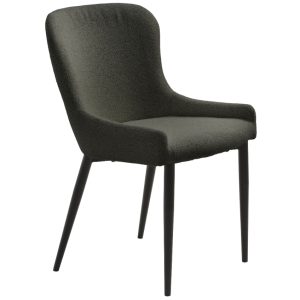 Tmavě šedá bouclé jídelní židle Unique Furniture Ontario  - Výška82 cm- Šířka 52 cm