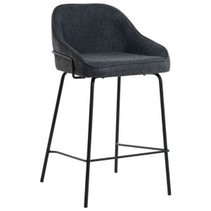 Tmavě šedá čalouněná barová židle Somcasa Arny 66 cm  - Výška86 cm- Šířka 48 cm