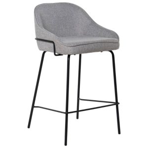 Šedá čalouněná barová židle Somcasa Arny 66 cm  - Výška86 cm- Šířka 48 cm