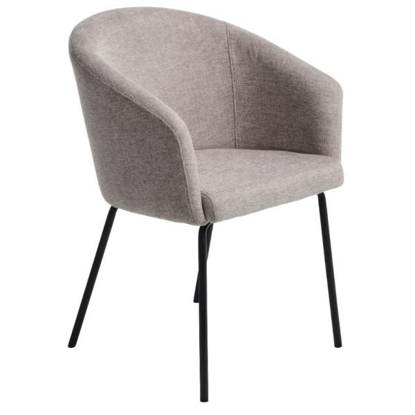Šedá čalouněná jídelní židle Unique Furniture Easton  - Výška80 cm- Šířka 57 cm