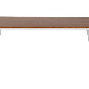Dřevěný jídelní stůl RAGABA CONTRAST 180 x 90 cm s bílou podnoží  - Výška75 cm- Šířka 180 cm
