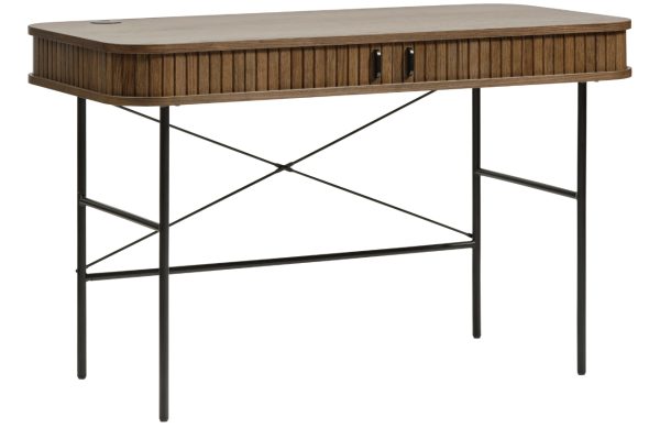 Tmavě hnědý dubový pracovní stůl Unique Furniture Nola 120 x 60 cm  - Výška75 cm- Šířka 120 cm