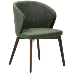 Zelená čalouněná jídelní židle Kave Home Darice s tmavou podnoží  - Výška81 cm- Šířka 56 cm