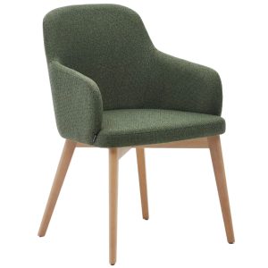 Zelená čalouněná jídelní židle Kave Home Nelida  - Výška84 cm- Šířka 56 cm