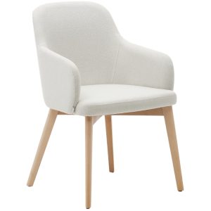 Béžová čalouněná jídelní židle Kave Home Nelida  - Výška84 cm- Šířka 56 cm