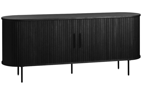 Černá dubová komoda Unique Furniture Nola 180 x 45 cm  - Výška76 cm- Šířka 180 cm