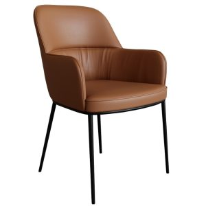 Hnědá koženková jídelní židle Miotto Marradi  - Výška88 cm- Šířka 66 cm