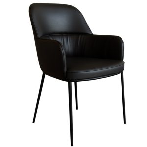 Černá koženková jídelní židle Miotto Marradi  - Výška88 cm- Šířka 66 cm