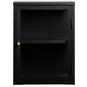 Černá kovová nástěnná vitrína Unique Furniture Carmel 60 x 45 cm  - Výška60 cm- Šířka 45 cm