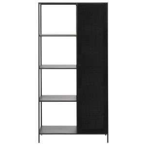 Černá kovová šatní skříň Unique Furniture Malibu 180 x 90 cm  - Výška180 cm- Šířka 90 cm