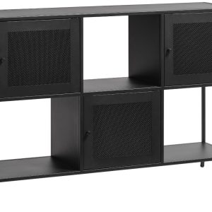 Černá kovová komoda Unique Furniture Malibu 120 x 35 cm  - Výška81 cm- Šířka 120 cm