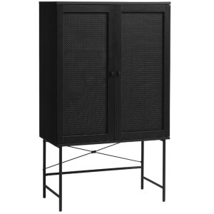 Černá vysoká komoda Unique Furniture Pensacola 80 x 40 cm  - Výška135 cm- Šířka 80 cm