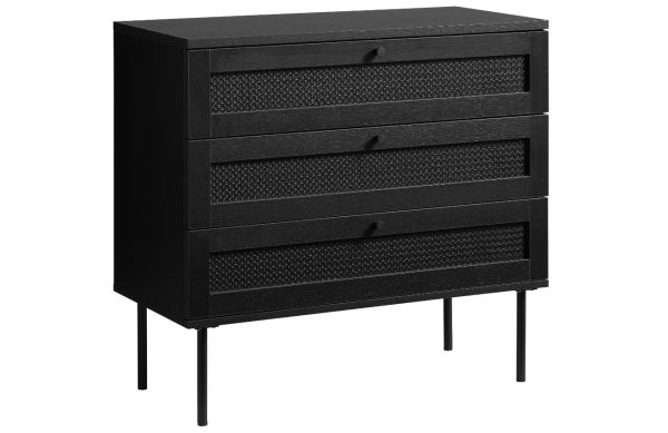 Černá nízká komoda Unique Furniture Pensacola 80 x 40 cm  - Výška75 cm- Šířka 80 cm