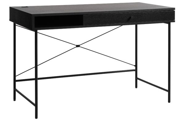 Černý pracovní stůl Unique Furniture Pensacola 120 x 60 cm  - Výška76 cm- Šířka 120 cm