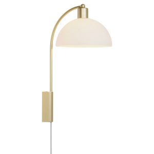 Nordlux Opálově bílé skleněné nástěnné světlo Ellen  - Výška43 cm- Šířka 26 cm