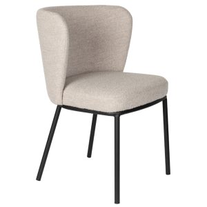 White Label Béžová čalouněná jídelní židle WLL GUUS  - Výška77 cm- Šířka 53 cm