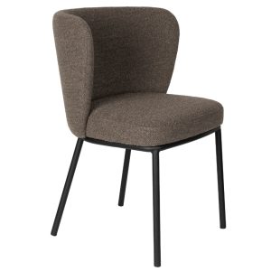 White Label Hnědá čalouněná jídelní židle WLL GUUS  - Výška77 cm- Šířka 53 cm