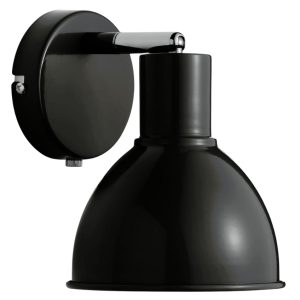 Nordlux Černé kovové nástěnné světlo Pop  - Celková šířka19 cm- Výška stínidla 20 cm