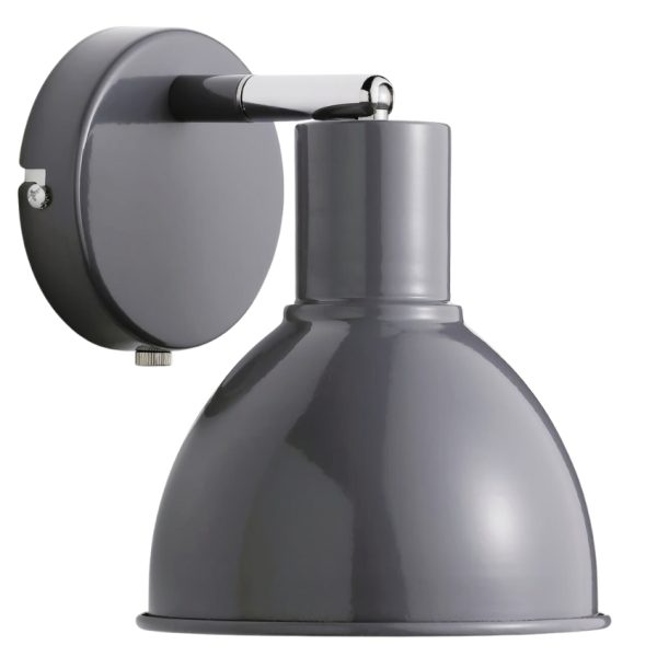Nordlux Antracitově šedé kovové nástěnné světlo Pop  - Celková šířka19 cm- Výška stínidla 20 cm