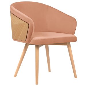 Růžová sametová jídelní židle Windsor & Co Tucan  - Výška82 cm- Šířka 56 cm