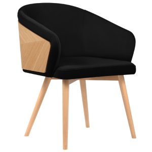 Černá sametová jídelní židle Windsor & Co Tucan  - Výška82 cm- Šířka 56 cm
