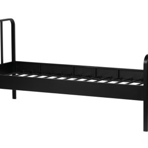 Hoorns Černá kovová postel Sheldon 90 x 200 cm  - Šířka208 cm- Hloubka 95 cm