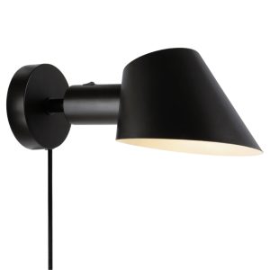 Nordlux Černé kovové nástěnné světlo Stay  - Výška stínidla11