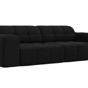 Černá sametová třímístná pohovka Cosmopolitan Design Chicago 204 cm  - Výška70 cm- Šířka 204 cm