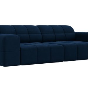 Královsky modrá sametová čtyřmístná pohovka Cosmopolitan Design Chicago 244 cm  - Výška70 cm- Šířka 244 cm