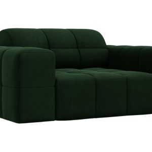 Lahvově zelené sametové křeslo Cosmopolitan Design Chicago  - Výška70 cm- Šířka 124 cm