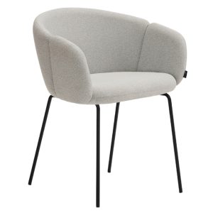 Světle šedá čalouněná jídelní židle Teulat Add II.  - Výška77 cm- Šířka 59 cm