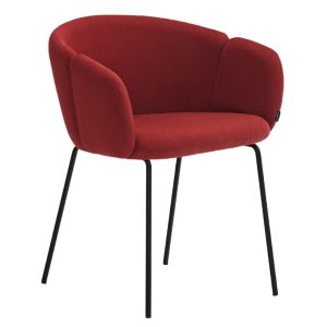 Červená čalouněná jídelní židle Teulat Add II.  - Výška77 cm- Šířka 59 cm