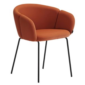 Cihlově červená koženková jídelní židle Teulat Add II.  - Výška77 cm- Šířka 59 cm