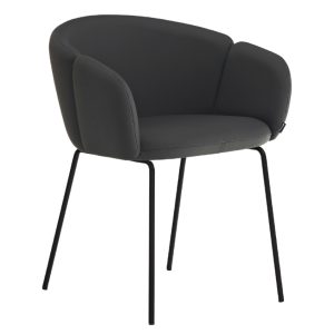 Černá koženková jídelní židle Teulat Add II.  - Výška77 cm- Šířka 59 cm