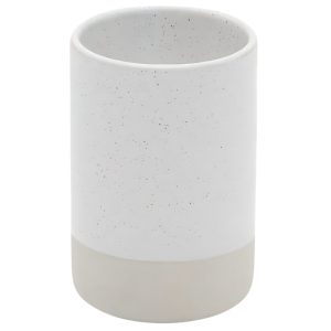 Bílý keramický stojan na zubní kartáčky Kave Home Selis  - Celková výška10