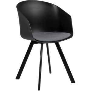 Scandi Černá plastová jídelní židle Monie  - Výška81 cm- Šířka 51