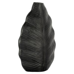 Černá kovová váza Richmond Willow 29 cm  - Výška29 cm- Šířka 19 cm