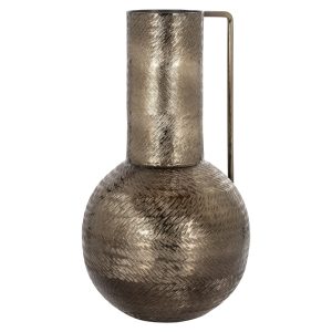 Černá kovová váza Richmond Leia 21 cm  - Výška37