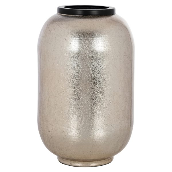 Stříbrná kovová váza Richmond Vesna 30 cm  - Výška30 cm- Průměr 20 cm