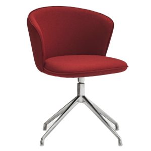 Červená čalouněná konferenční židle Teulat Add  - Výška77 cm- Šířka 59 cm