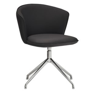 Černá koženková konferenční židle Teulat Add  - Výška77 cm- Šířka 59 cm