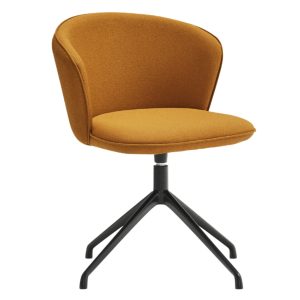 Hořčicově žlutá čalouněná konferenční židle Teulat Add II.  - Výška77 cm- Šířka 59 cm