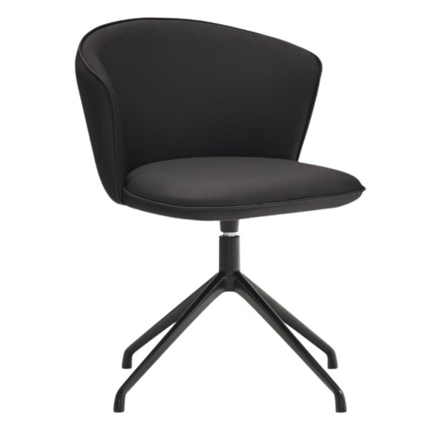 Černá koženková konferenční židle Teulat Add II.  - Výška77 cm- Šířka 59 cm
