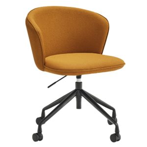 Hořčicově žlutá čalouněná kancelářská židle Teulat Add  - Výška77 cm- Šířka 59 cm
