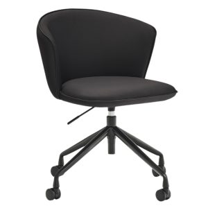 Černá koženková kancelářská židle Teulat Add  - Výška77 cm- Šířka 59 cm
